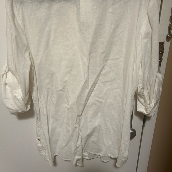 Calvin Klein linen button down top - Picture 2 of 6